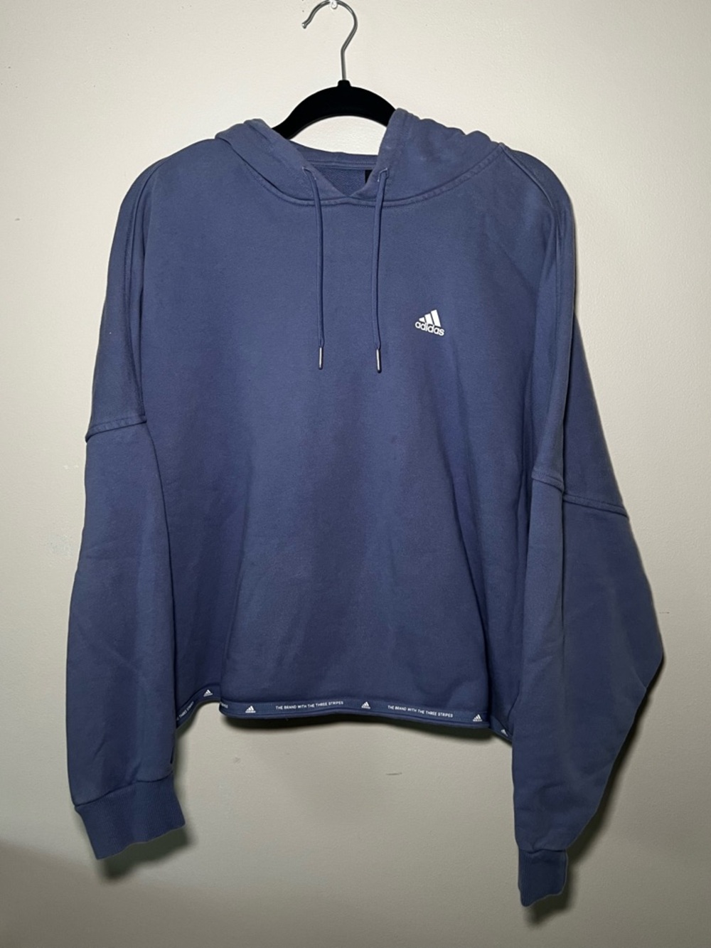 adidas Navy Hoodie with White Logo